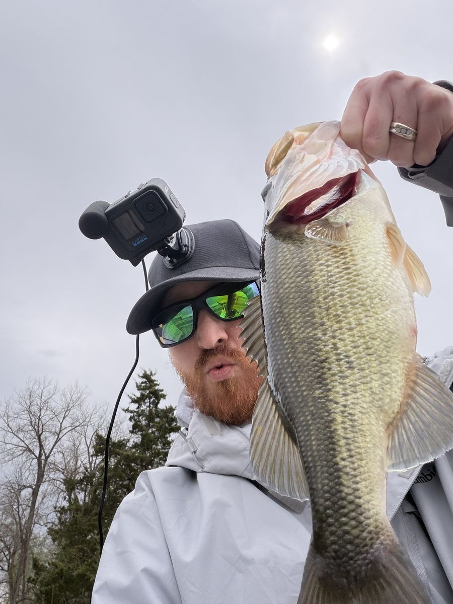 Scott with a spring largemouth bass